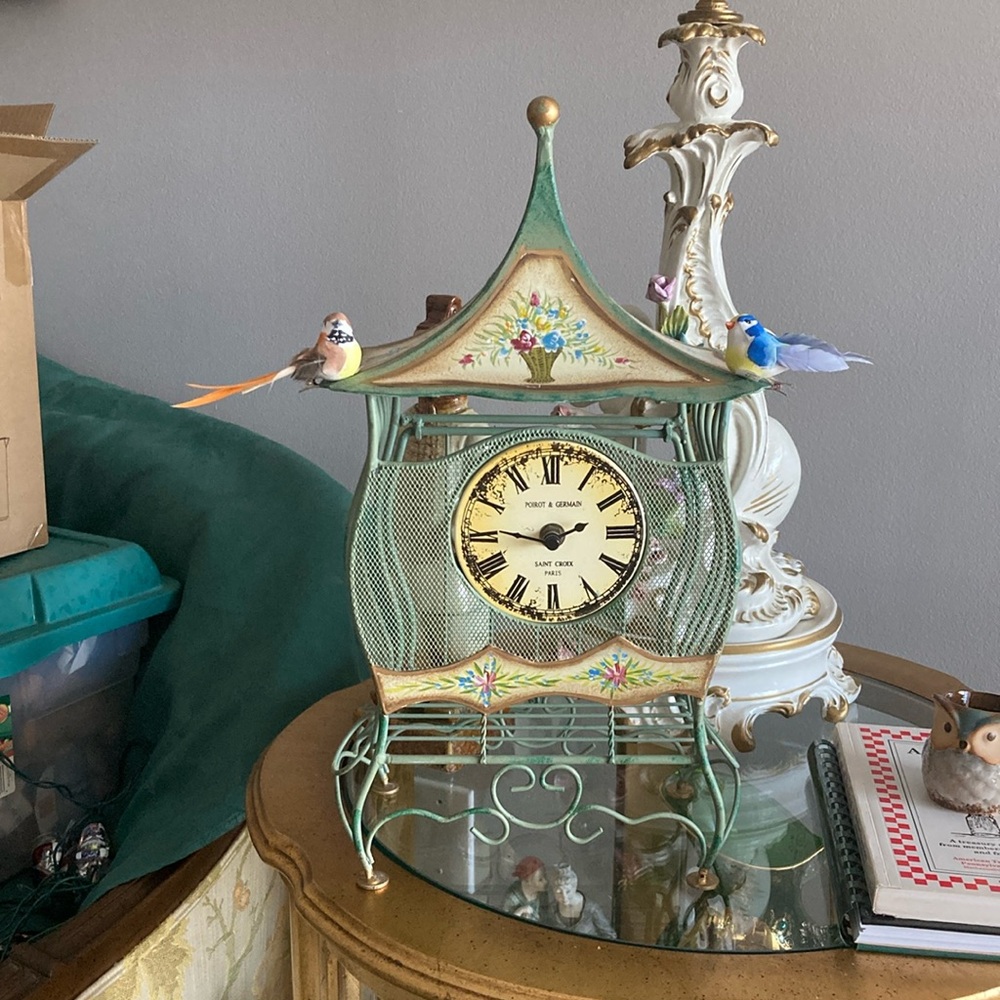 Vintage "Poirot & Germaine" working clock.